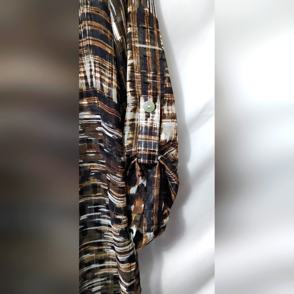 Ruby Rd Sheer Button Up Shirt   Size 10 - Picture 5 of 5
